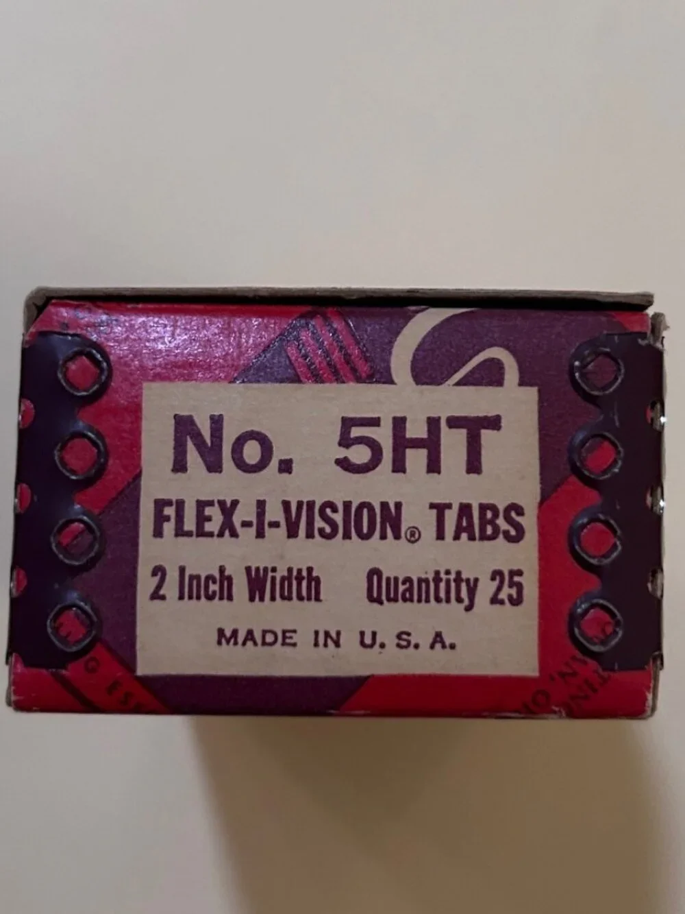 Vintage Smead Flex-A-Vision File Tabs and Cardboard Inserts in Original Box